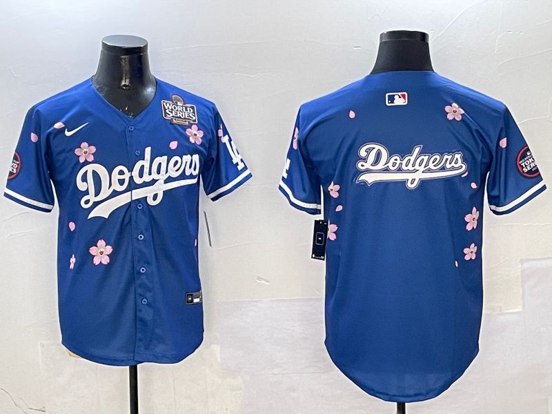 Men Los Angeles Dodgers Blank Blue Sakura Edition 2025 Nike MLB Jersey style 14->los angeles dodgers->MLB Jersey